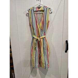 Tommy Hilfiger Women's Wrap Dress Size 6 Multicolor Vertical Stripe Sleeveless